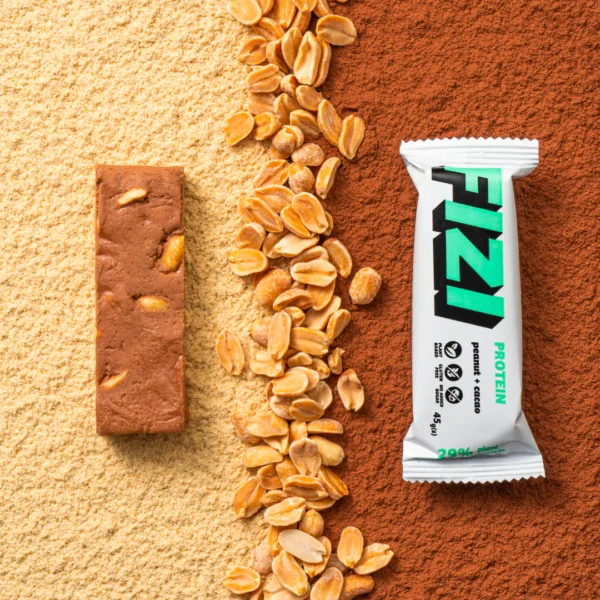 Набір протеїнових батончиків FIZI Peanut + Cacao 10 шт x 45 г фото