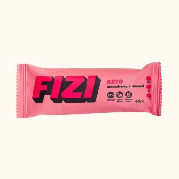 Кето батончик FIZI "Strawberry + Almond" 10шт * 45г фото